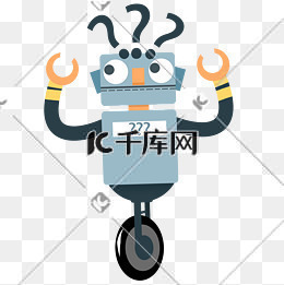 扁平机器人问号png图片素材
