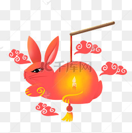 兔子形状的中国风灯笼