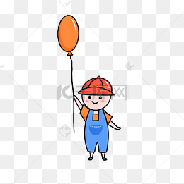气球小男孩可爱卡通免扣
