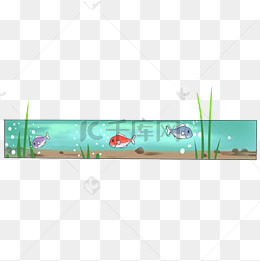 绿色小鱼卡通插画