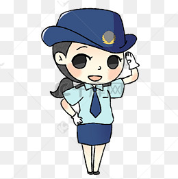 敬礼警察插画
