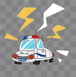 执行任务中鸣笛的警车