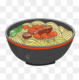 美味的牛肉面卡通插画