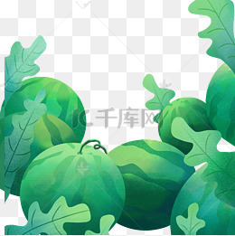 新鲜西瓜田地免抠图