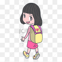 背书包上学小学生