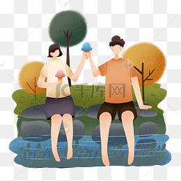 立夏吃冰激凌情侣