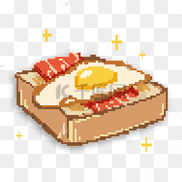 煎蛋美食像素画插图