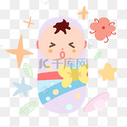 卡通棕色襁褓插画