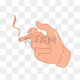 吃烟手势姿势插画