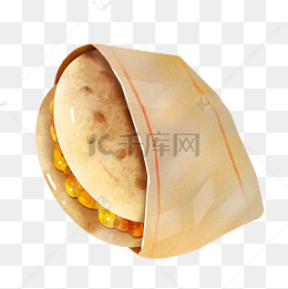 夹肉饼美食插画