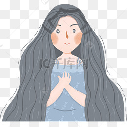 母亲节长发妈妈png素材