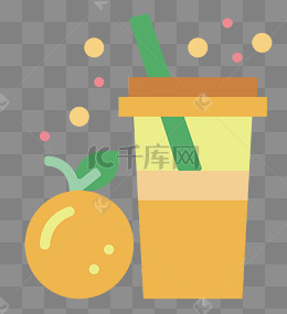 橙汁果汁饮料插画