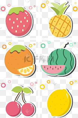夏日卡通水果贴纸套图