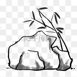 山石石头卡通装饰
