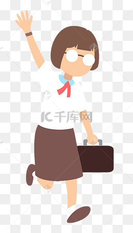 招手打招呼女孩