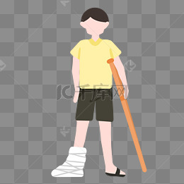 骨折病人卡通插画