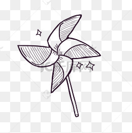 儿童节风车简笔画