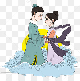 七夕节牛郎织女月下云桥相会
