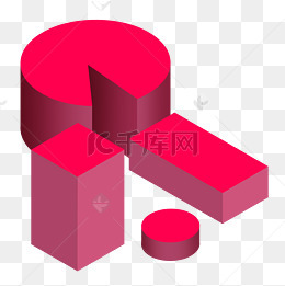 红色立体积木