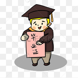 毕业季可爱男生学士帽