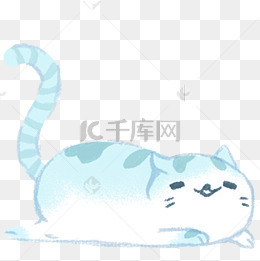 趴着的卡通小猫