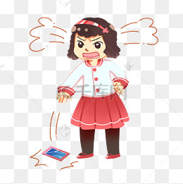 生气愤怒女孩