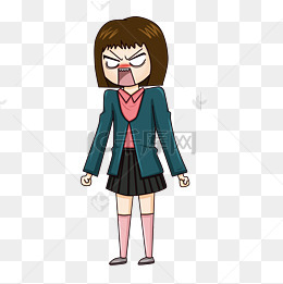 生气愤怒女孩