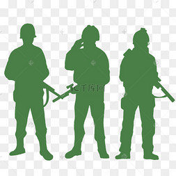 持枪军人剪影