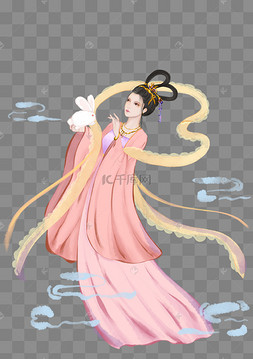 中秋嫦娥玉兔古风仙女