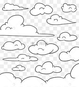 漫画云朵云层云团手绘
