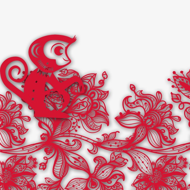 猴年剪花素材图片免费下载_高清节日素材psd