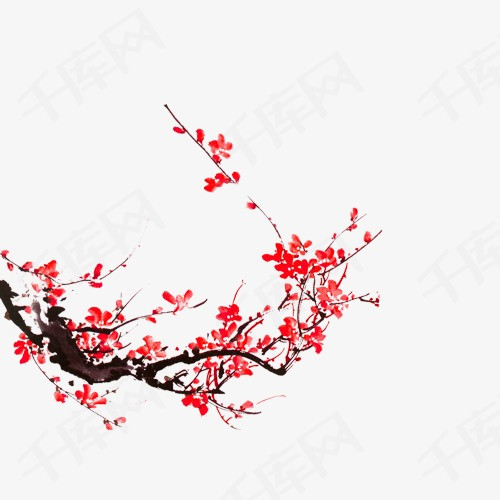 梅花梅花水墨花朵中国风古风复古            