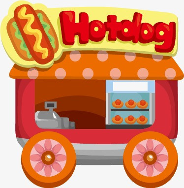 卡通汉堡快餐车模板下载(图片编号:14590806