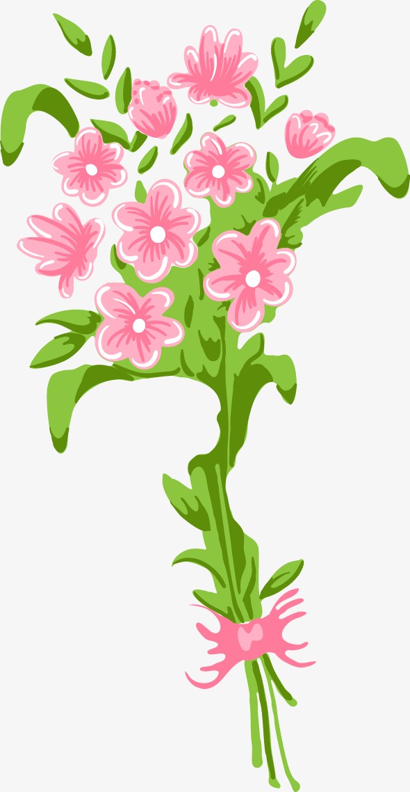 卡通粉色花束