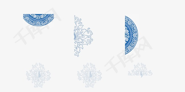 千库网提供青花瓷矢量免抠png素材