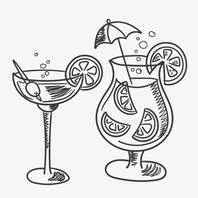 手绘 高脚杯 果汁 饮料 矢量图 黑色线条素材图片免费下载_高清装饰图案psd_千库网(图片编号1336243)