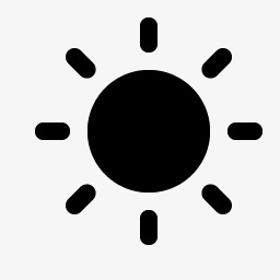 天气太阳黑色默认图标【高清图标元素png素材】-90设计