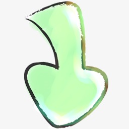 可爱绿色的下箭头符号图标