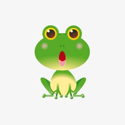 立夏手绘用绿色荷叶遮雨的青蛙