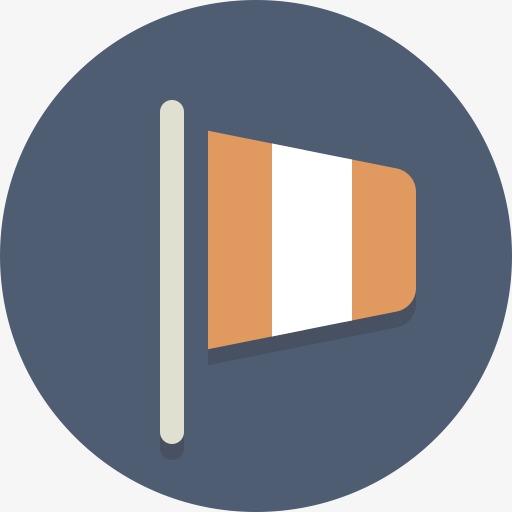 国旗风向袋圆形图标