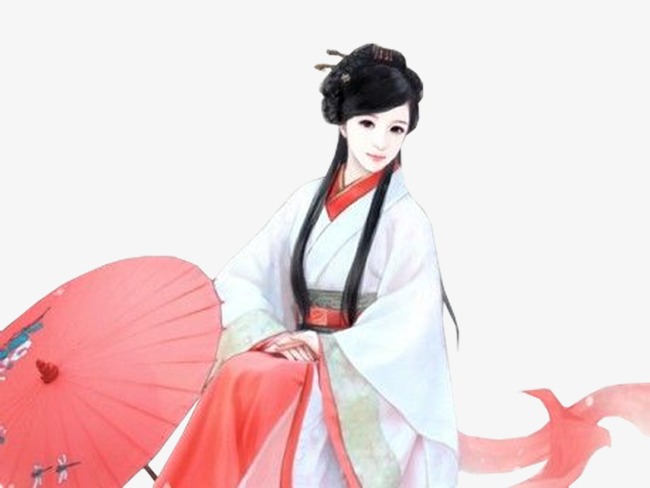 古装女子彩色简笔画