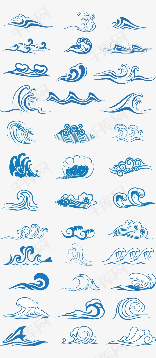 中国传统元素 水波纹