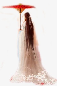撑伞背影古风美女人物唯美