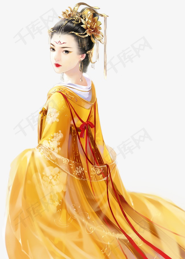 皇后古风美貌人物素材立绘美女              