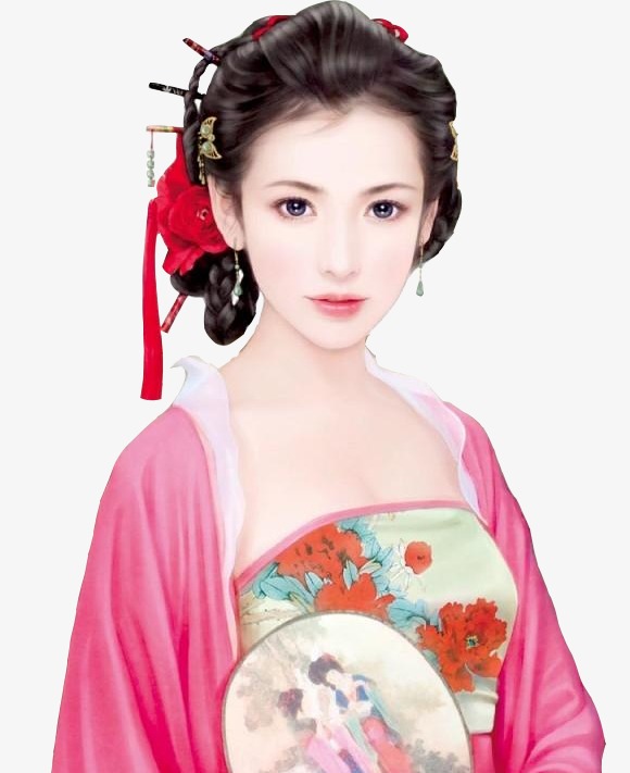 中国古代清朝美女丫鬟图