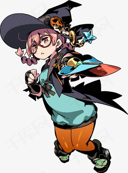 女巫女巫魔法帽卡通素材