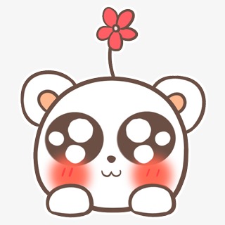 卖萌的小熊笔刷动漫简笔画素材小熊小花朵    