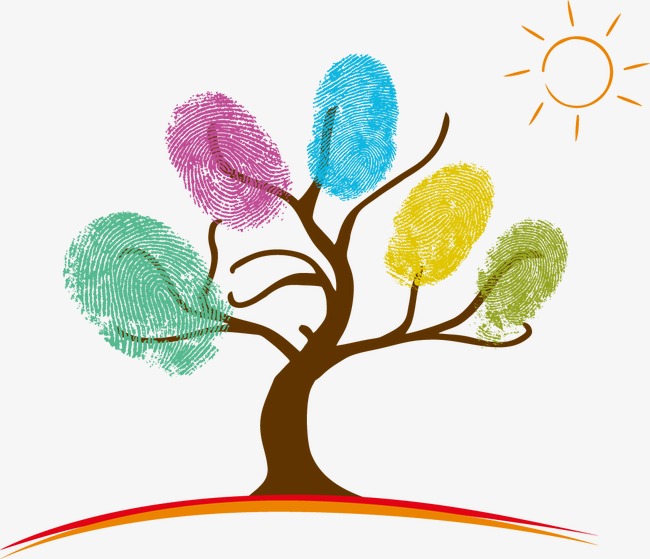 colorful abstract tree fingerprint creative