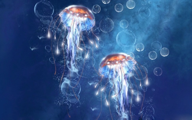 紫色水母状梦幻炫光
