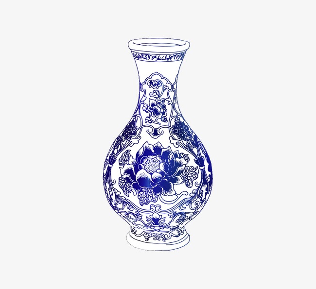 青花瓷花瓶素材图片免费下载_高清装饰图案psd_千库网